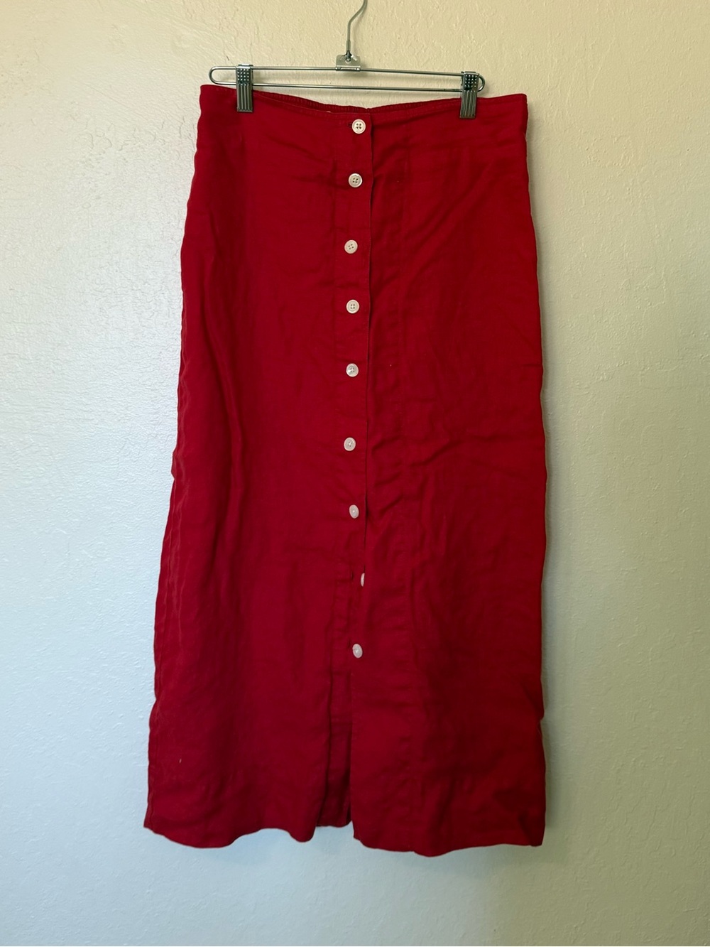 Alex Mill Red Button-Front Midi Skirt size small
